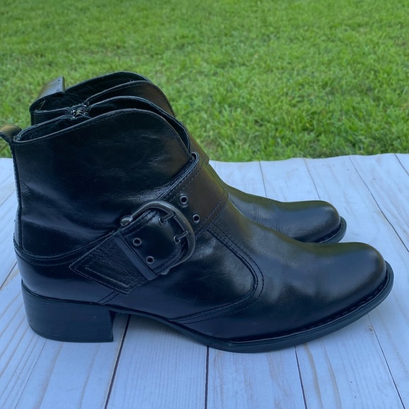 Born Crown Shoes - Born Crown Black Motorcycle Boots Womens